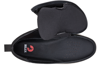 Classic shoes with front zip - black