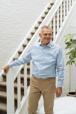Shirt with magnetic buttons - light blue  with texture