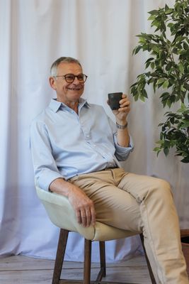 Shirt with magnetic buttons - light blue