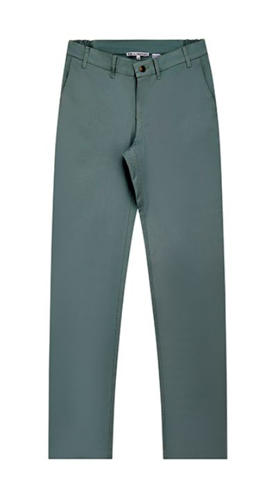 Wheelchairtrouser slim fit with hook and eye fastening - grey green chino