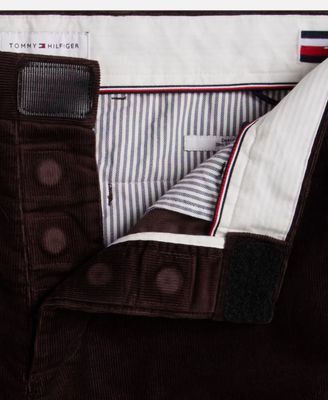 Trousers with magnetic closure - corduroy chocolate brown