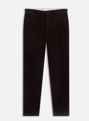 Trousers with magnetic closure - corduroy chocolate brown
