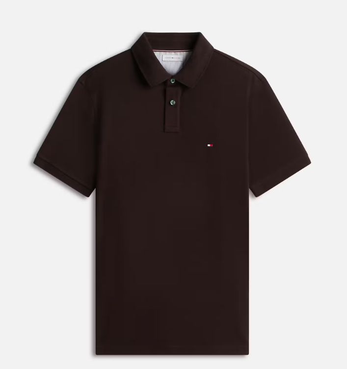 Polo with magnetic button - Chocolate brown