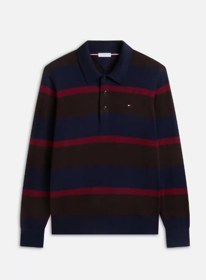 Polo with magnetic button Cashmere - Navy Blue/ Chocolate/ Burgundy