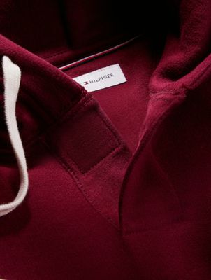 Hoodie with magnetic button - burgundy