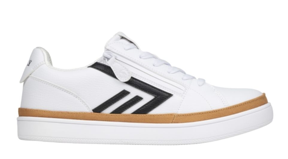 Sneakers with 2 zips – white - wide fit