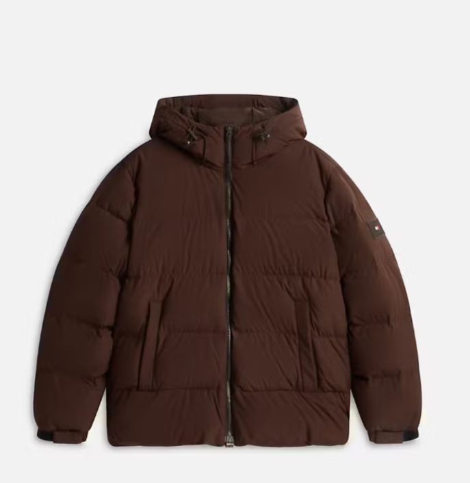Pufferjacket with magnetic zipper - brown