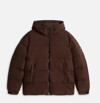 Pufferjacket with magnetic zipper - brown