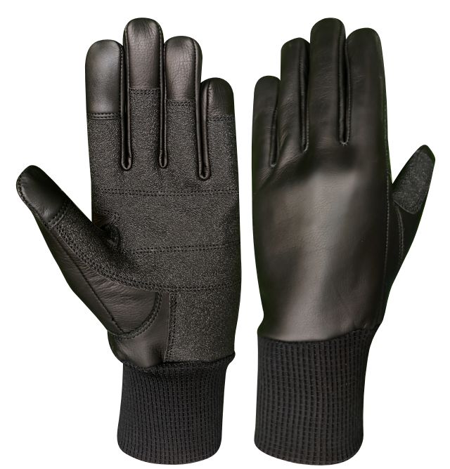 Wheelchair gloves - black leather