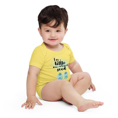 I Am a little Mustard Seed Baby short sleeve one piece.