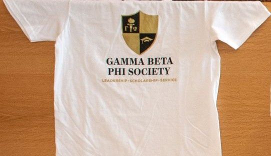 Gamma Beta Phi Society Heritage Shield White T-Shirt