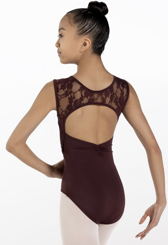 Lace Cap Sleeve Leotard (Black)