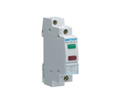 AC Hager Double LED Indicator - Red + Green - 230VAC