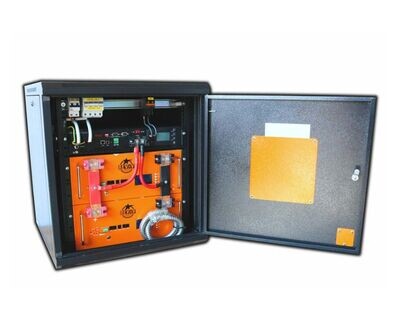 2x 5,1KW Revov R100 Lithium-Ion Battery  (with built in BMS, CAN Bus) 51,2V 100AH + 5KW Inverter with 80A MPPT, Pre cabled and wired with all fuses, switches and necessary cabling built in CUBE 19