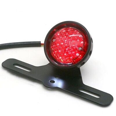 Stop Faro Moto Cafe Racer Scrambler Custom con luce e porta targa.