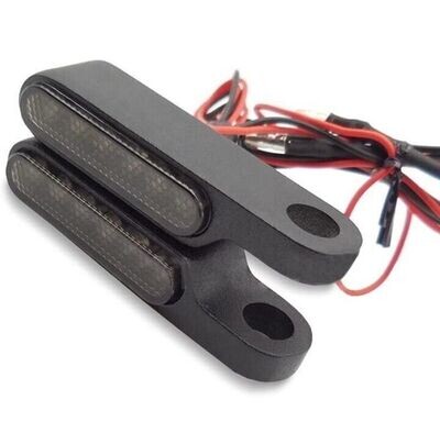 KIT 2 MINI FRECCE INDICATORI LED MOTO HARLEY TRIUMPH NERO OPACO OMOLOGATE