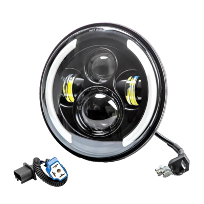 🇮🇹 faro full led omologato universale moto 7&#39;&#39; scrambler choppers cafe racer