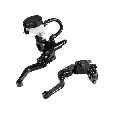 🇮🇹 KIT COPPIA LEVA FRIZIONE POMPA FRENO MOTO UNIVERSALE CAFE RACER CUSTOM NERO