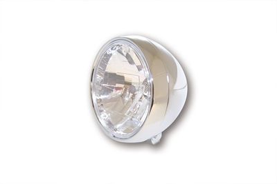 Faro anteriore SHIN YO da 6 1/2 pollici con montaggio inferiore, alloggiamento in metallo cromato, riflettore in vetro trasparente con luce di posizione, omologato E.