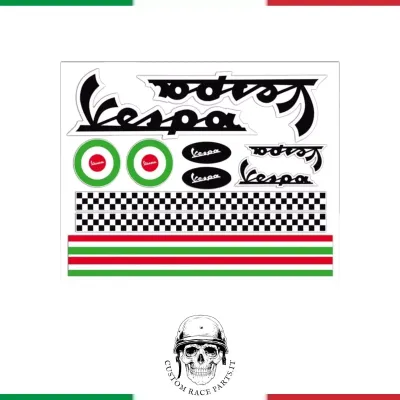 kiT ADESIVI MOTO PIAGGIO CASCO VESPA DECALCOMANIA SPONSOR IN PVC REFLECTIV