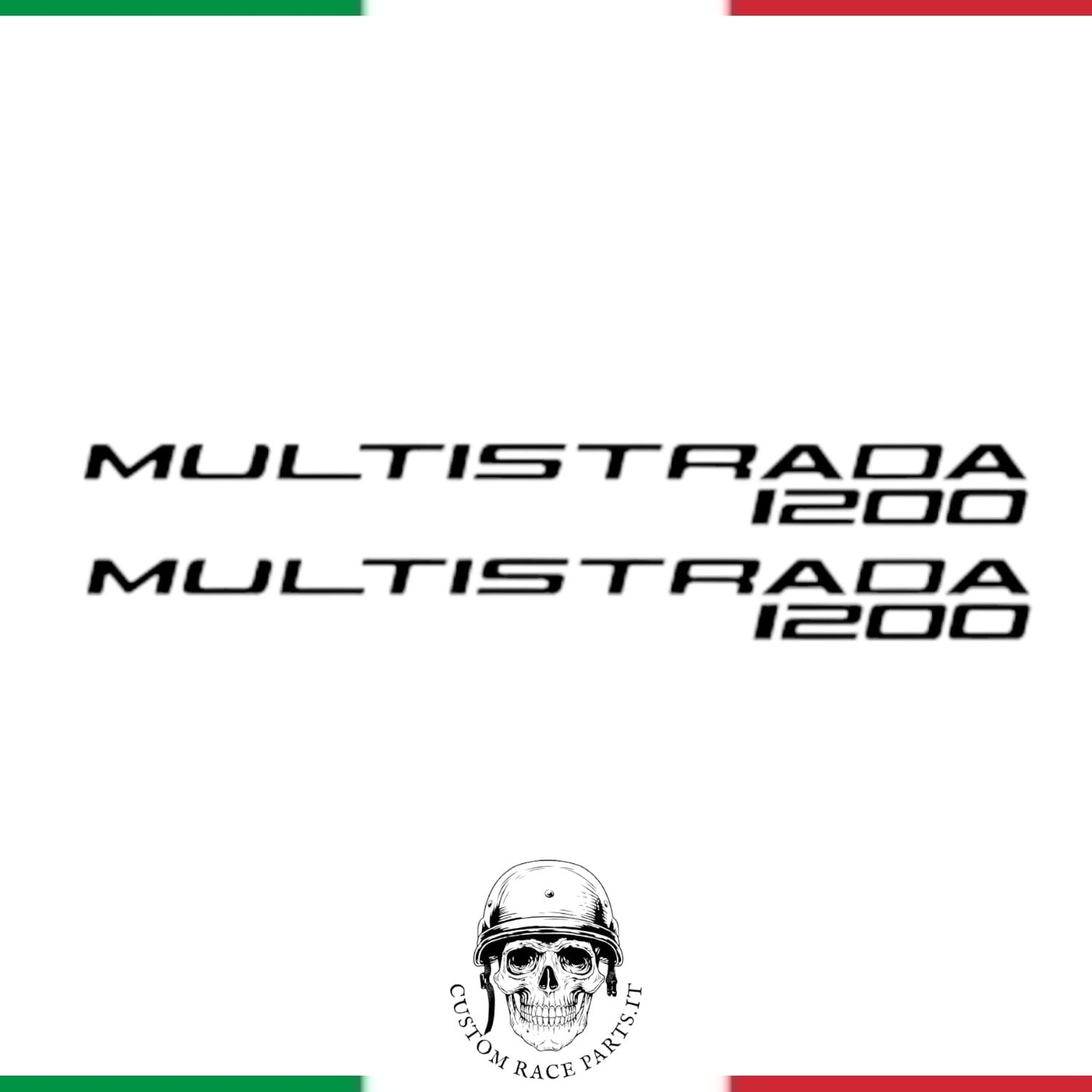 🇮🇹 kit 2 ADESIVI serbatoio MOTO ducati  1200 multistrada sticker IN PVC