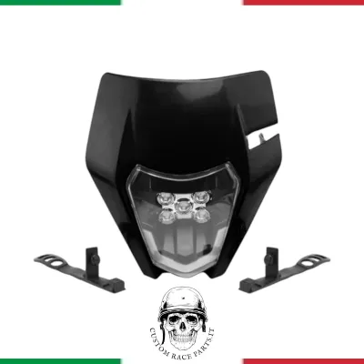 Faro LED Maschera Universale Moto Enduro Cross KTM Husqvarna DRZ WR YZ NERO