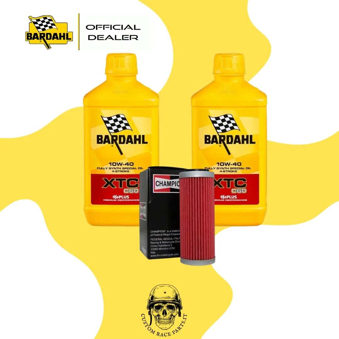 KIT TAGLIANDO BARDAHL XTC C60 10W40 + FILTRO KAWASAKI 250 350 450 501