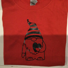 Youth Gnome Tee, Color: RED, Size: YXS