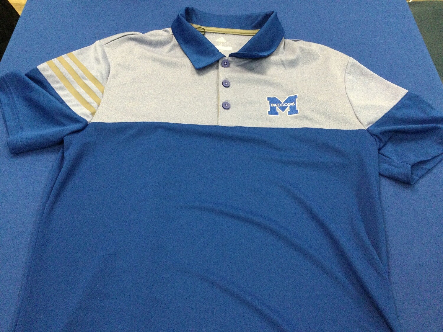 Adidas colorblock polo, Color: Royal/Heather, Size: S
