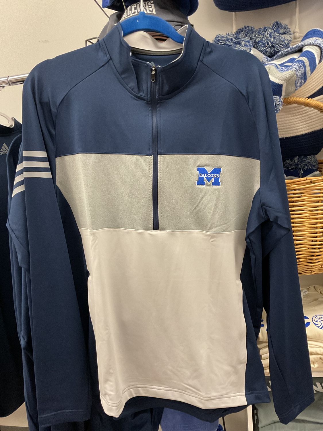 Adidas 3 stripe 1/4 zip