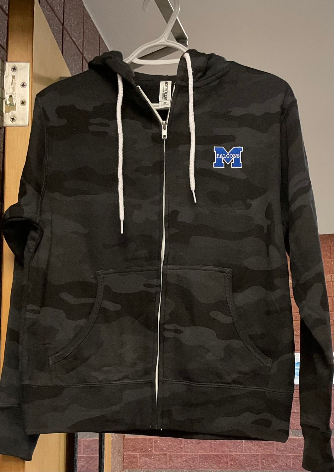 Camo Full Zip Sweatshirt, Size: S, Color: Blk