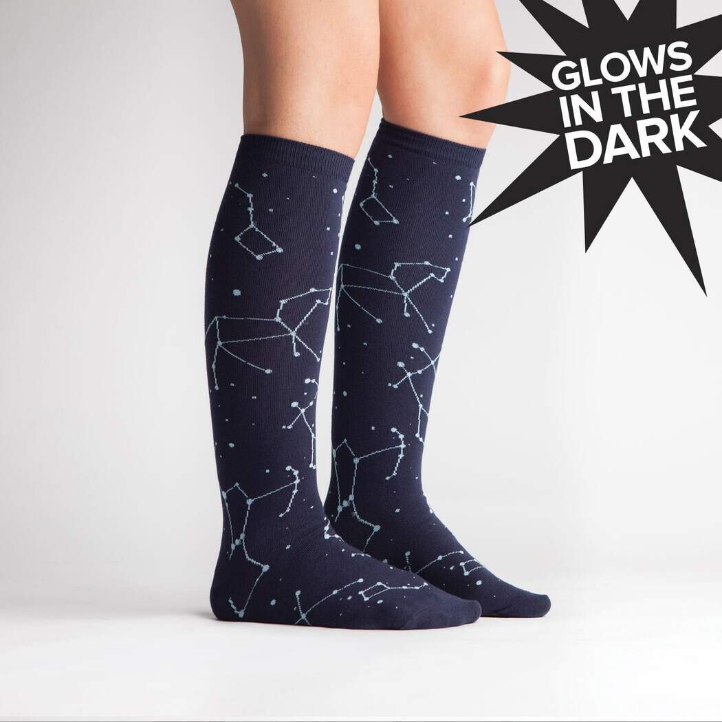 Constellation Knee High Socks - Glow In The Dark