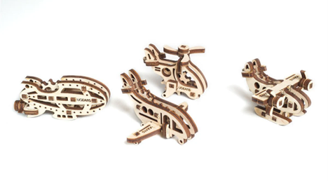 U-Fidget Aircraft Wooden 3D Model Kit