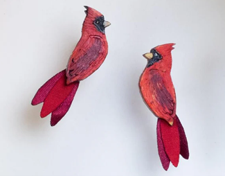 Cardinal Earrings