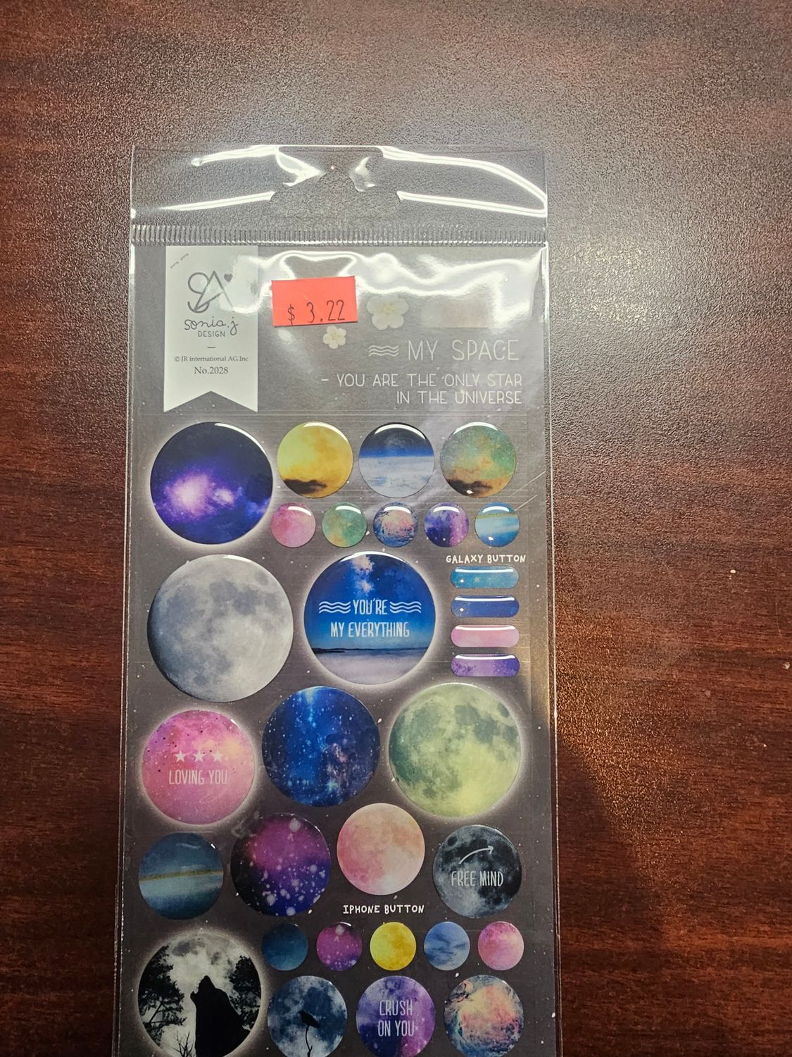 My Space - You Are the Only Star in the Universe Gel Sticker Sheet