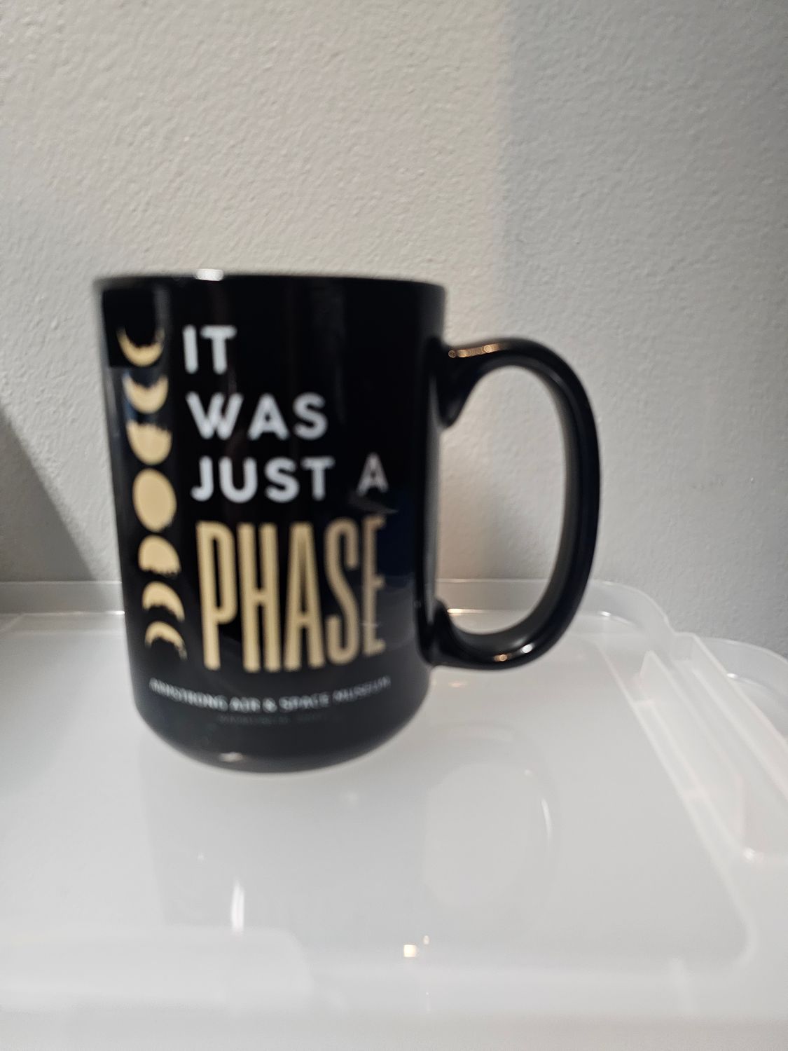 7 Phase Moon 15 Oz Black Mug