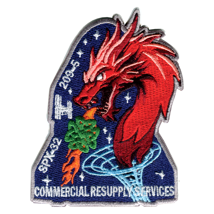 CRS SpaceX 32 Mission Patch (with names)