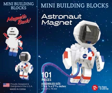 Mini Building Block Astronaut Magnet