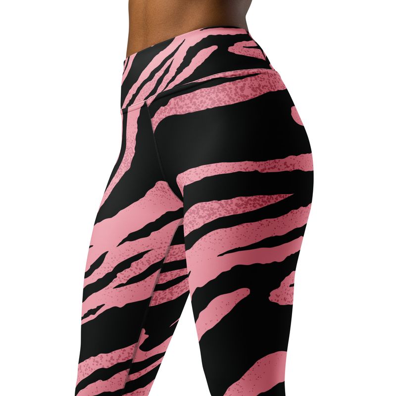 Pink Tiger Stripes Yoga Leggings - Patty's Salon
