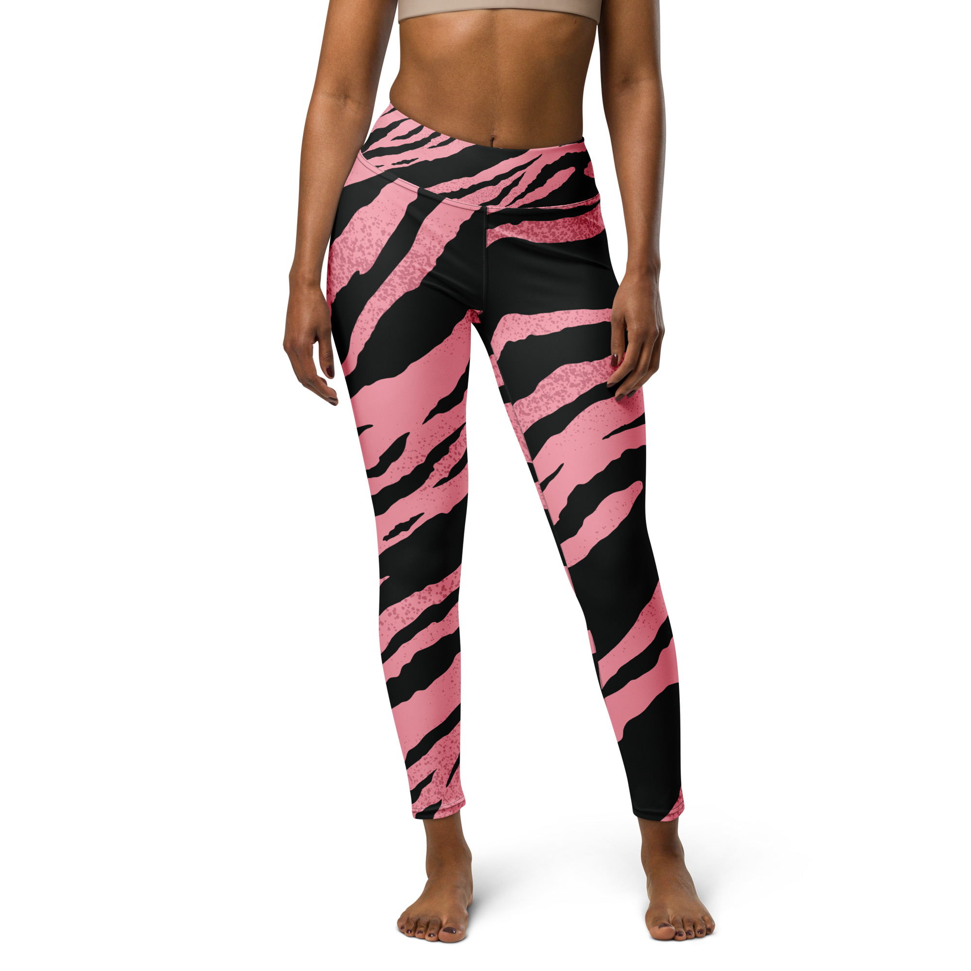 Pink Tiger Stripes Yoga Leggings - Patty's Salon