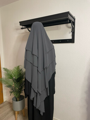 Dreilagiger Khimar grau