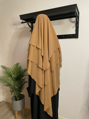 Dreilagiger Khimar  hellbraun
