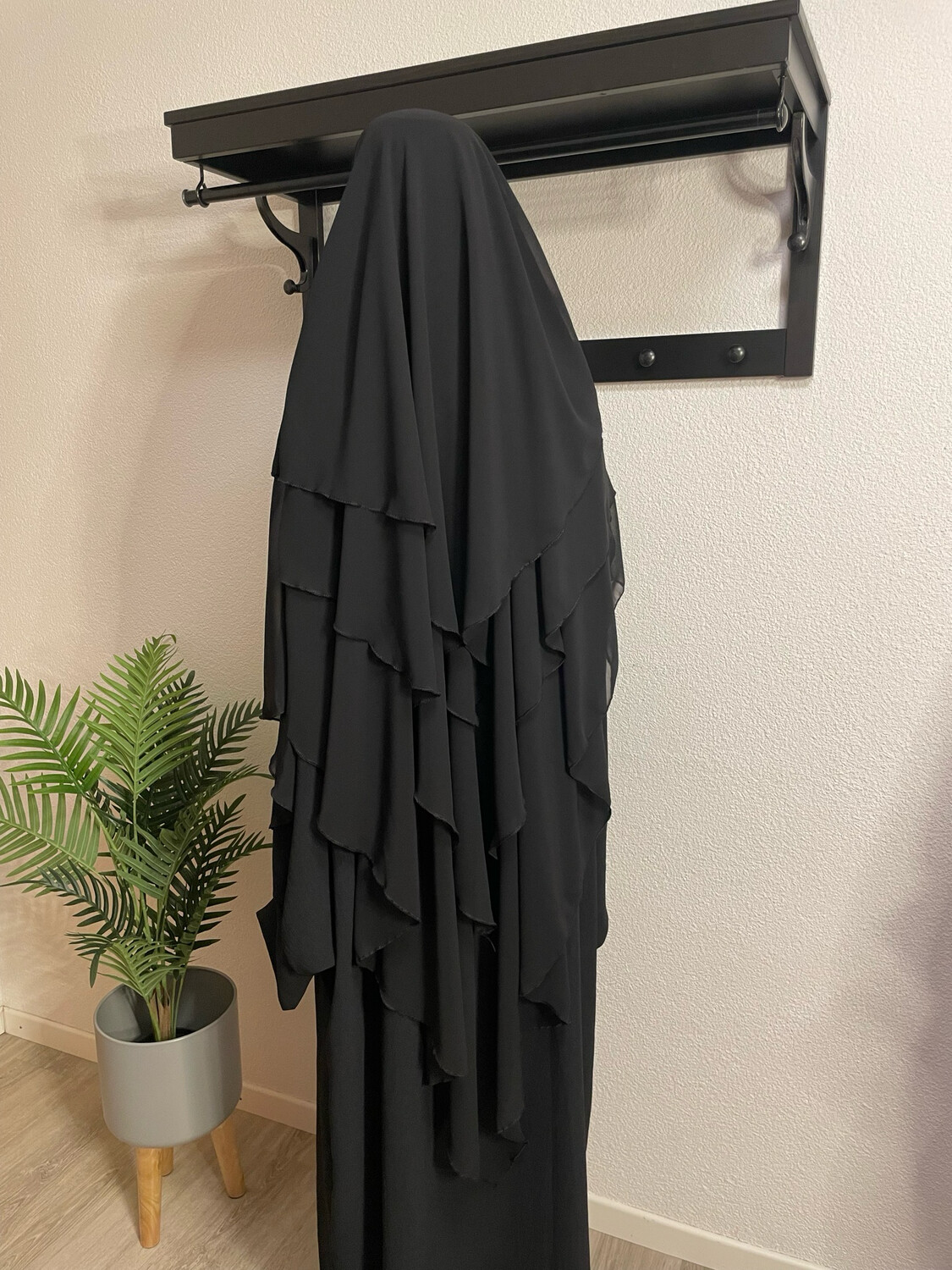 Dreilagiger Khimar  schwarz