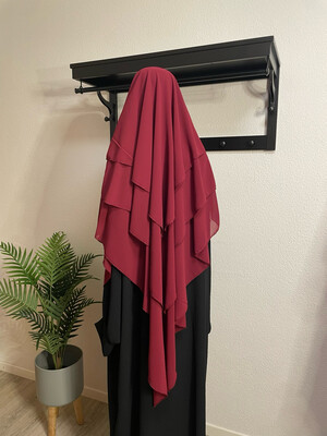 Dreilagiger Khimar bordeauxrot