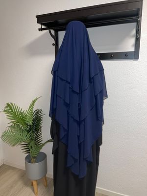 Dreilagiger Khimar dunkleblau