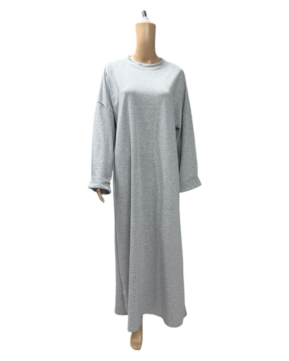 Basic Abaya Baumwolle grau