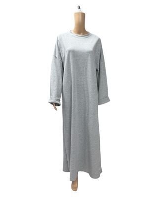 Basic Abaya Baumwolle grau
