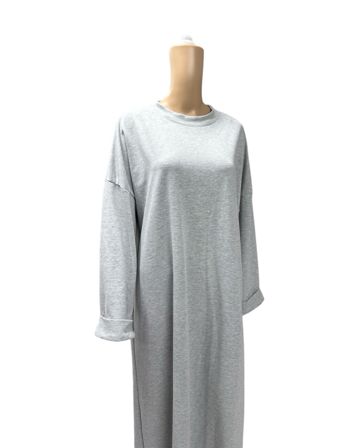 Basic Abaya Baumwolle grau
