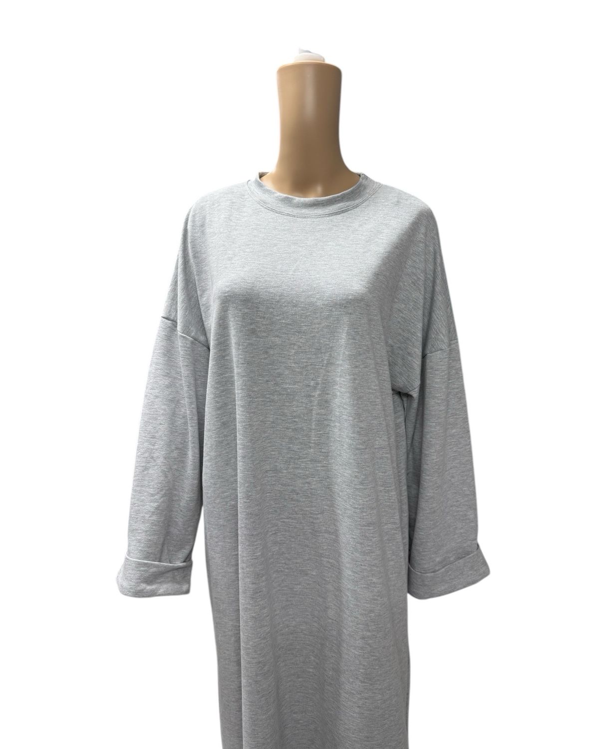 Basic Abaya Baumwolle grau
