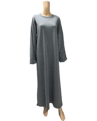 Basic Abaya Baumwolle dunklegrau